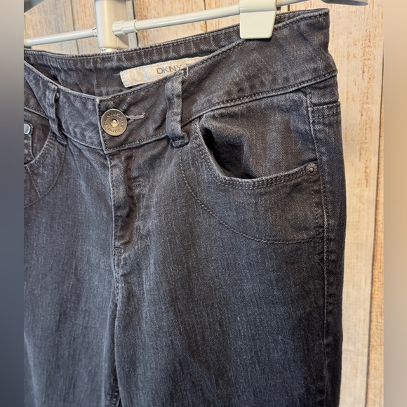 VINTAGE DKNY black Jeans, Women’s Sz 10, Trouser Style Pants, 90s, 30” Inseam - Picture 3 of 9